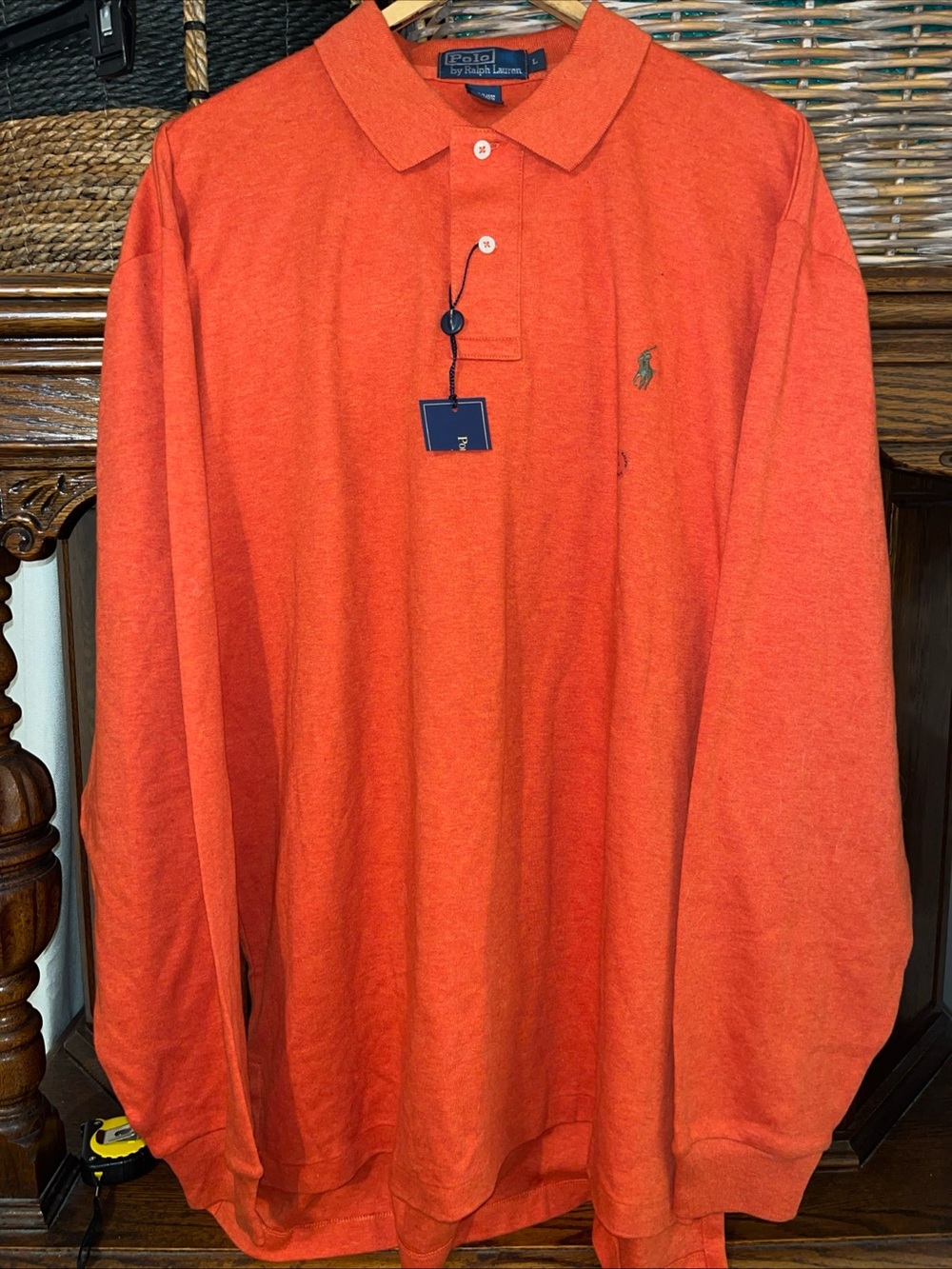 Polo by Ralph Lauren Long-Sleeve Polo - Orange soft knit